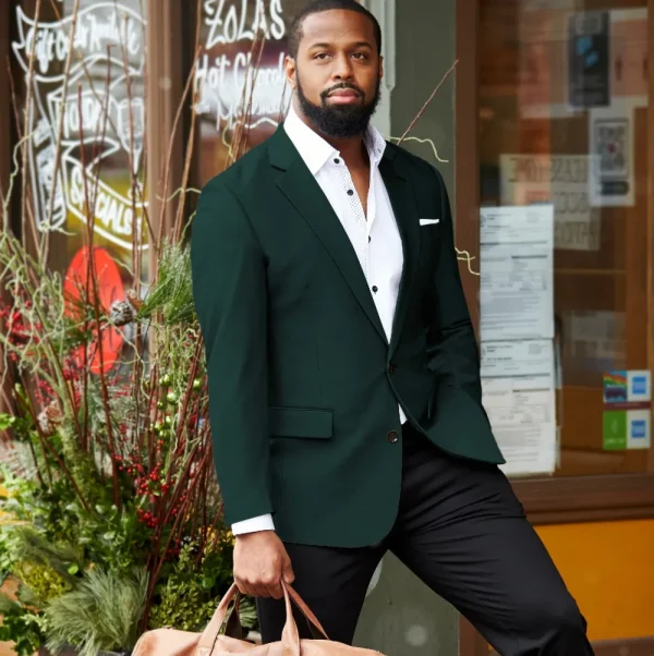 State and Liberty Athletic Fit Stretch Blazer - Solid Hunter Green | Casual Blazers | Blazers