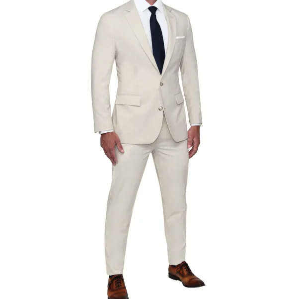 State and Liberty Athletic Fit Stretch Suit Pants - Lightweight Heathered Bamboo | Tech Chinos | Suit Pants