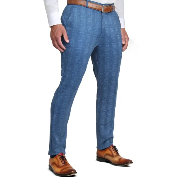 State and Liberty Athletic Fit Stretch Suit - Electric Blue Plaid | Suits
