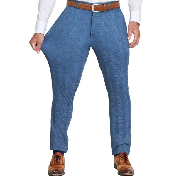 State and Liberty Athletic Fit Stretch Suit - Electric Blue Plaid | Suits