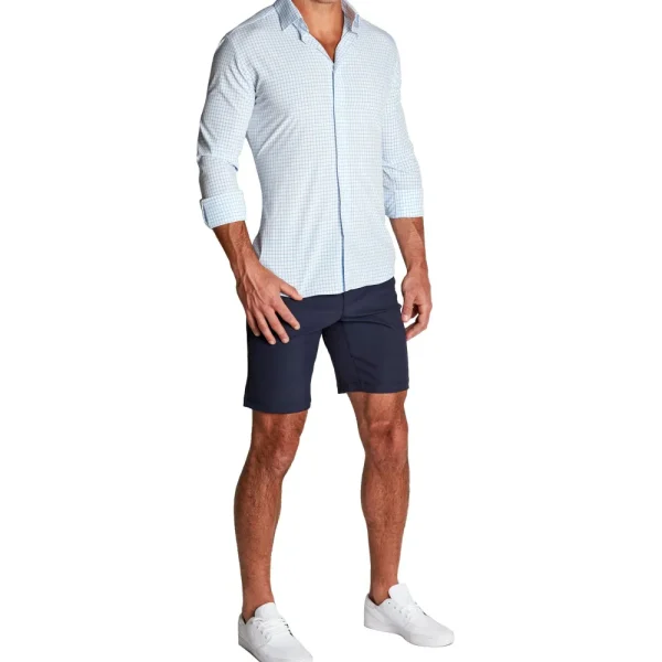 State and Liberty "The George" Light Blue Windowpane | Dress Shirts