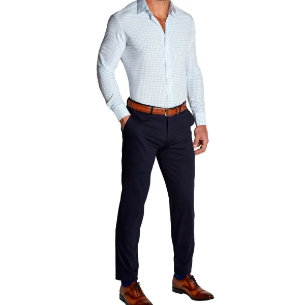 State and Liberty "The George" Light Blue Windowpane | Dress Shirts