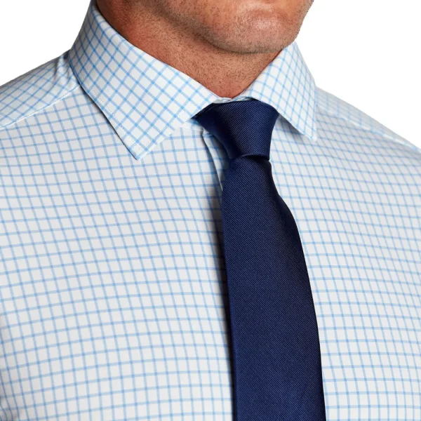 State and Liberty "The George" Light Blue Windowpane | Dress Shirts