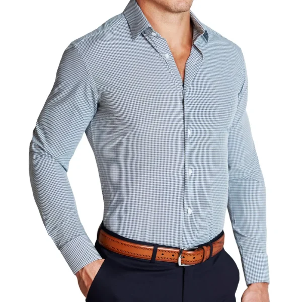 State and Liberty "The Justin" Navy, Grey and White Mini Check | Dress Shirts