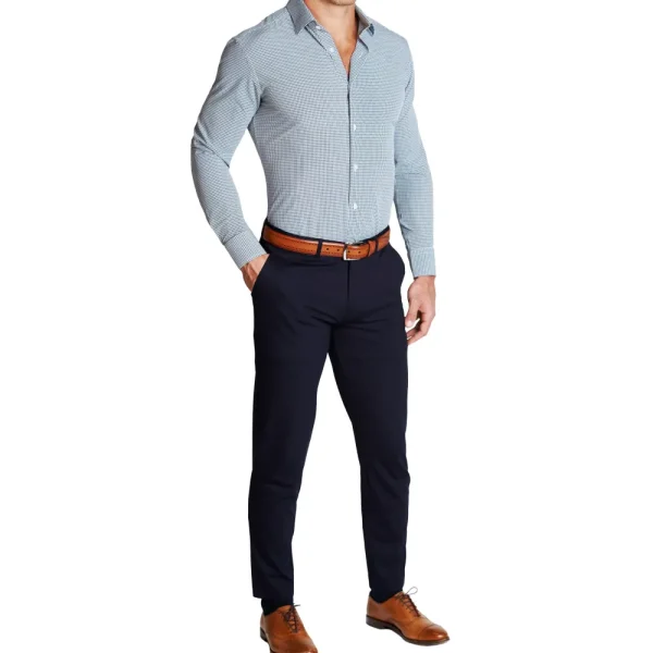 State and Liberty "The Justin" Navy, Grey and White Mini Check | Dress Shirts