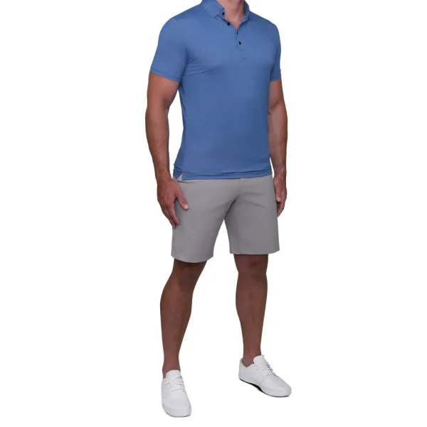 State and Liberty "The Luke" Blue Mini Crown Check | Short Sleeve Button Downs | Polos
