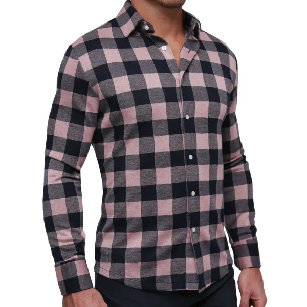 State and Liberty "The Pearson" Pink and Navy Check Casual Button Down | Casual Long Sleeves | Long Sleeve Button Downs