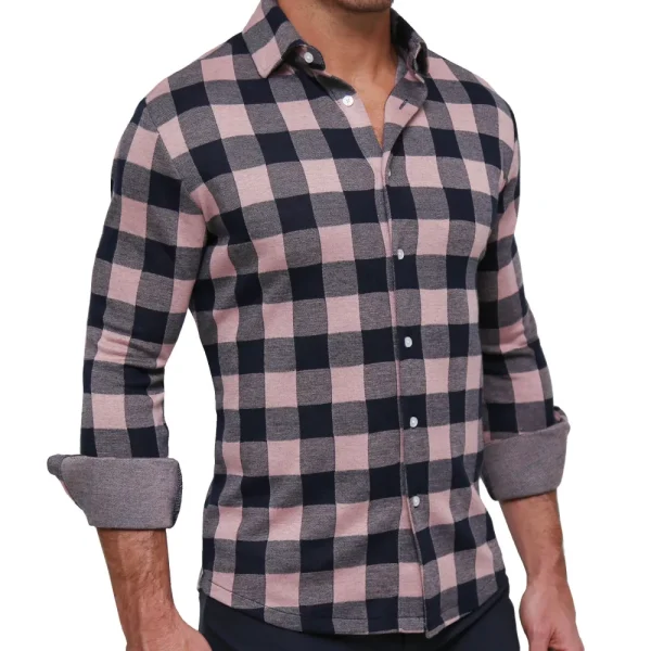 State and Liberty "The Pearson" Pink and Navy Check Casual Button Down | Casual Long Sleeves | Long Sleeve Button Downs