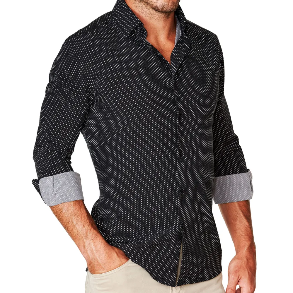 State and Liberty "The Reader" Black with White Dots | Dress Shirts