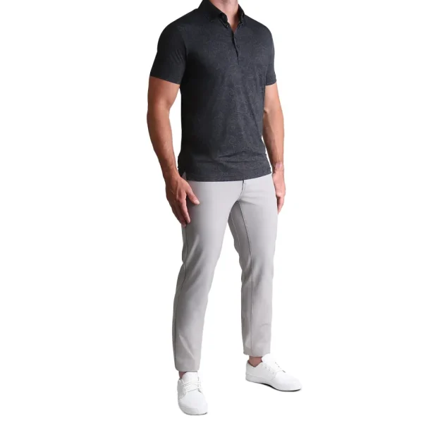 State and Liberty "The Sterling" Charcoal Jacquard | Short Sleeve Button Downs | Polos