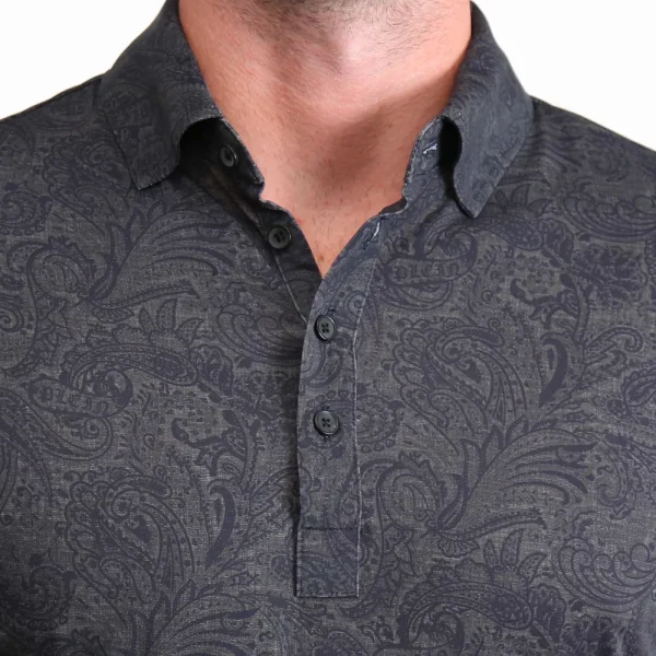 State and Liberty "The Sterling" Charcoal Jacquard | Short Sleeve Button Downs | Polos