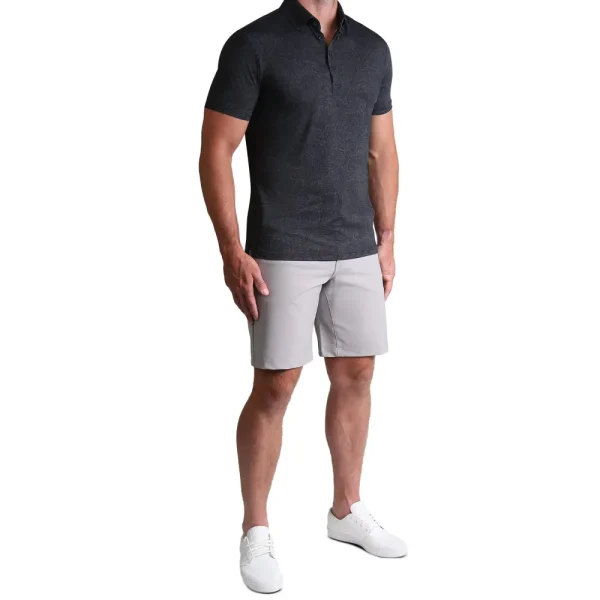 State and Liberty "The Sterling" Charcoal Jacquard | Short Sleeve Button Downs | Polos